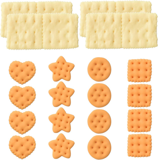 Fake Cookies, 20Pcs 5 Styles Artificial Biscuits Simulation Realistic Dessert Crackers Food