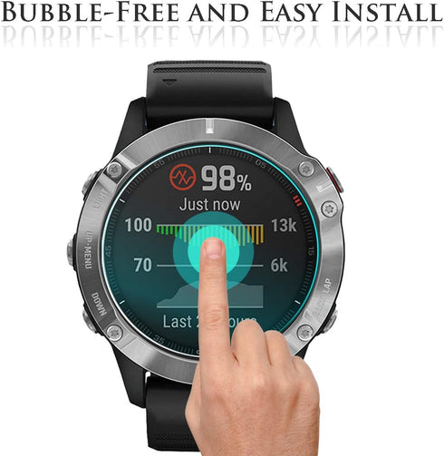 Orzero (3 Pack) Screen Protector for Garmin Fenix 6/6 Sapphire / 6 Pro / 6 Pro Solar - Tempered Glass
