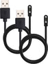 Charging USB Cable (2 Pin Magnetic) for Smart Watch Bluetooth Devices, Black (Size- 2.8 mm– 2 Pack)