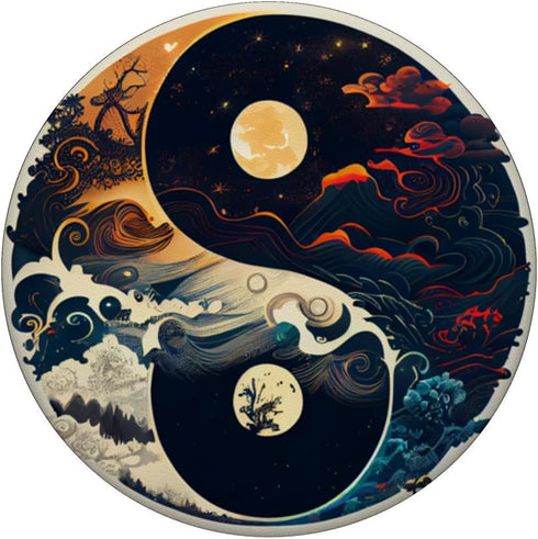 Yin Yang Day & Night Waves Clouds Celestial Sun Moon PopSockets Standard PopGrip