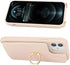 iPhone 11 Phone Case with Card Holder and Strap for Women, Crossbody Lanyard, Kickstand Ring Stand, Beige
