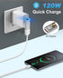 Duttek 120W USB A to USB C Adapter, Right Angle USB C 3.1 Female to Male Converter, Fast Charging Compatible with