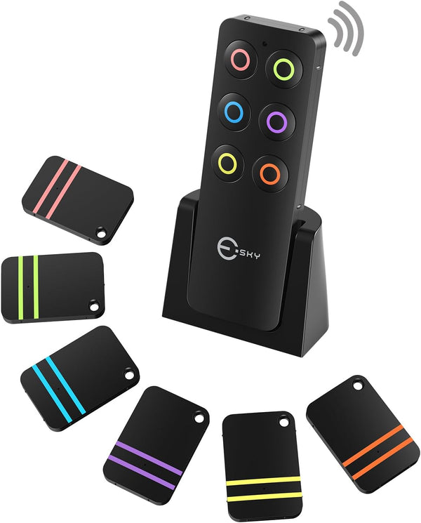 Esky Key Finder Locator with Sound - Stick-on TV Remote Control Finder, Item Locator Tags with 85dB Noise Sound, 6