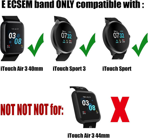 10-PACK Replacement Bands for iTouch Air 3 40MM, Colourful Silicone Wristbands, Quick Fit Strap Arm Bands
