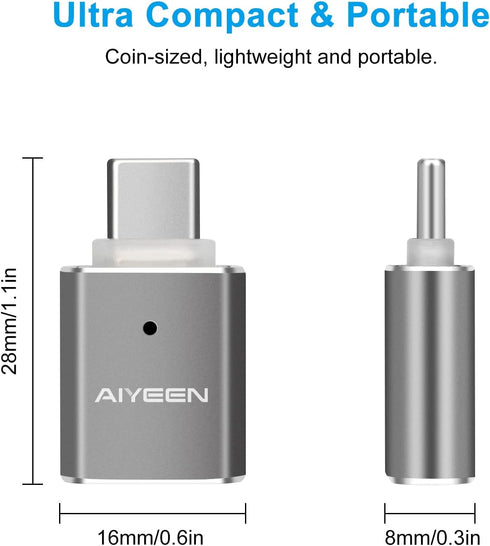 USB C to USB Adapter(2 Pack), USB C Male to USB 3.0 Female Adapter OTG Converter Compatible with MacBook Pro 2019/2018/2017,MacBook Air 2018 and More Type-C Devices, Gray