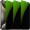 3 PCS Anti-Blue Privacy Tempered Glass for iPhone 15 Pro Max, Anti-Spy Screen Protector 9H Hardness, 6.7 inch (Green)
