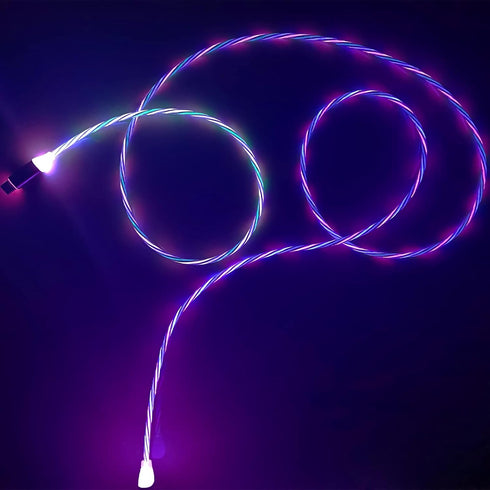 3.3ft/1m USB Type C Cable LED Light Up USB A to Type C Charger Cord 7 Color RGB Gradual Changing 66W 5A QC3.0 Fast Phone Charger Cord for Galaxy S20/S10/S9 Plus/Note 20/Switch/LG V30