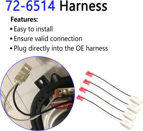 72-6514 Country 4 Pack Car Speaker Adapter Wire Harness Front Rear Door Compatible with Dodge Chrysler Town & Dakota