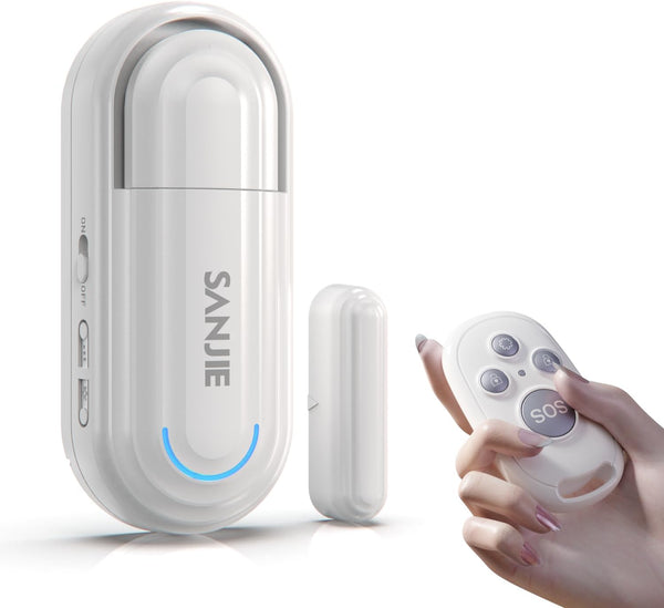 SanJie Door Alarm for Kids Safety with Remote, Door Open Alert Sensor for Home/Dementia Patients/Pool, 0-120 Db Volume