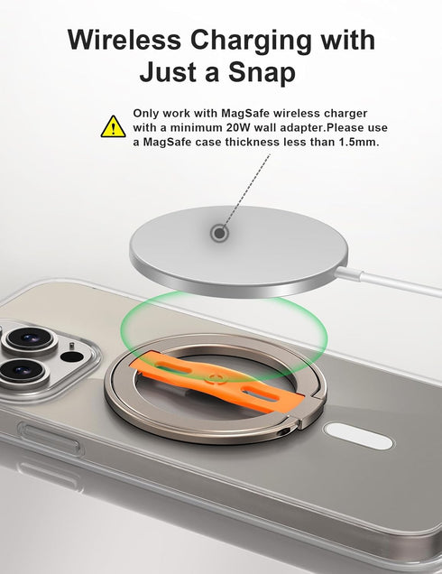EWA MagOne 2nd Gen Phone Grip Stand with Replaceable Silicone Finger Strap, Compatible with MagSafe
