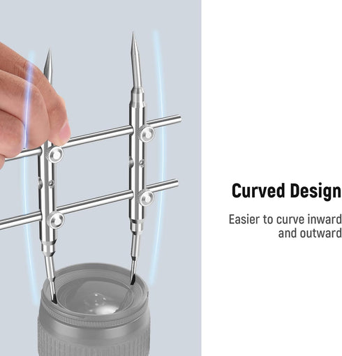 NEEWER Stainless Steel Lens Spanner Wrench, Professional Curved Double Sided Lens Removal Tool for DSLR Camera Lens