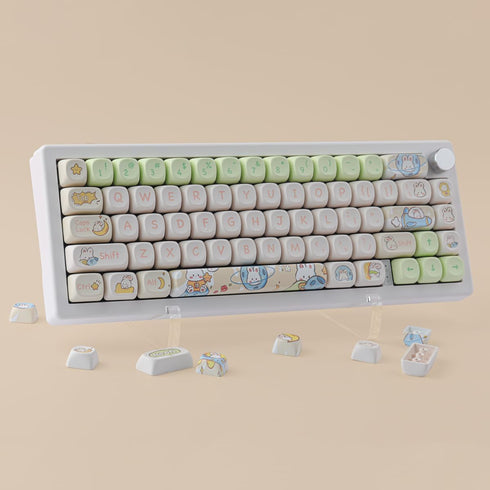 Keycaps 143 Keys PBT Custom Keycaps, Rabbit Cute MOA Profile Keycaps for Cherry Gateron MX Switches Mechanical