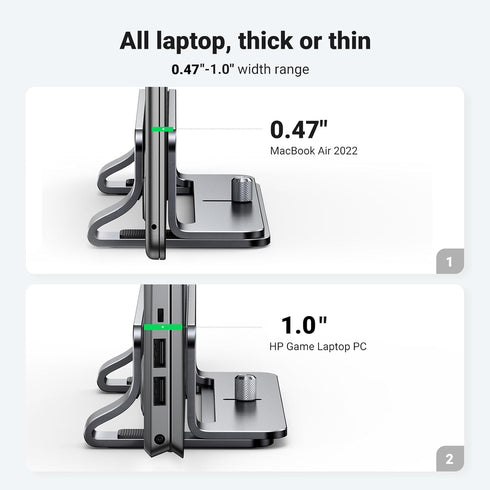 UGREEN 17.3 Inch Vertical Laptop Stand Holder for Desk Compatible with MacBook Pro, MacBook Air Stand Vertical Aluminum