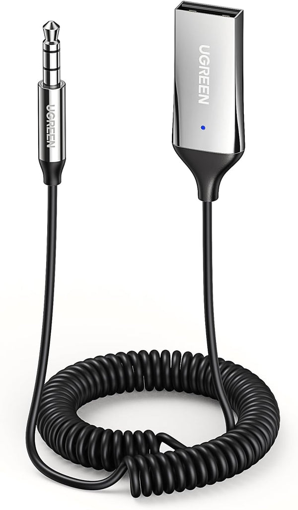 UGREEN Aux to Bluetooth 5.3 Adapter, 3.5mm Bluetooth Receiver for Car, USB 2.0 to 3.5mm Jack Kit with Built-in