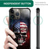 DJSOK Ice and Fire American Flag Skull Case for iPhone 15 Pro - Rugged Dual Layer Shockproof Cover for Men, Boys, and