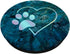 Rainbow Paw Print Heart Dog Cat PopSockets Standard Blue PopGrip