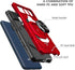 Cricket Icon 3, Splendor, AT&T Motivate 2 Case - Shockproof Protective Phone Case with Ring Stand - RS7 Red