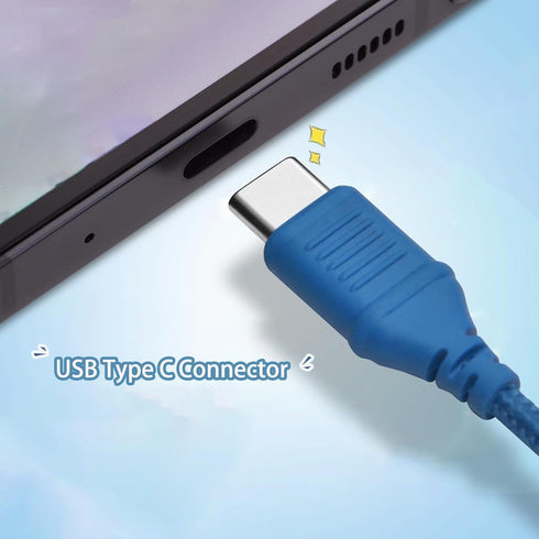 Upgrade USB Type C Kids Headphones with LED Lights, Microphone, Volume Limiter 85/94dB - Blue, Perfect for School &
