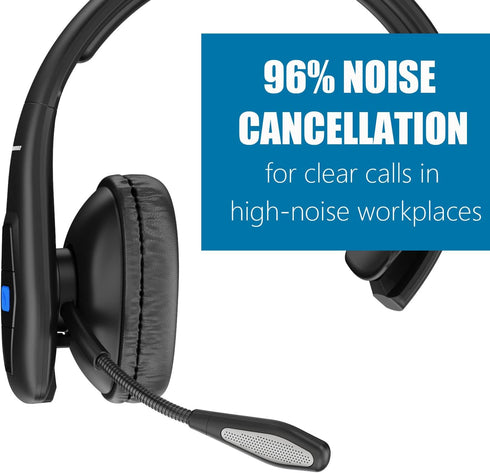 Trucker Bluetooth Headset V5.1, CVC8.0 Dual Microphone Noise Cancelling, 35Hrs HD Talktime Hands-Free Wireless Headset