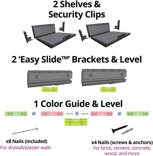 HangSmart TV Soundbar Mount NO Stud Easy Install, DIY Universal Wall Mount Bracket, Holds up to 50LBS, Black