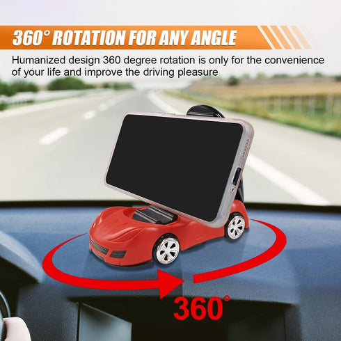 LHDOS 360 Cool Sports Car Phone Holder Mount, Stable Anti-Slip Car Dashboard Phone Holder, Rotatable Desk Phone Stand
