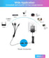 ZOSI 12V 2A 100V-240V US AC to DC Power Supply Adapter & 4-Way Splitter Cable for CCTV Home Security Camera