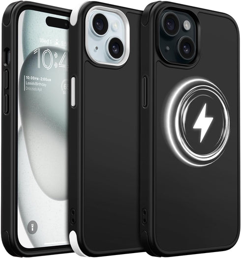 Mobnano for iPhone 15 Case Compatible with MagSafe Frosted Matte Shockproof Case, Replaceable