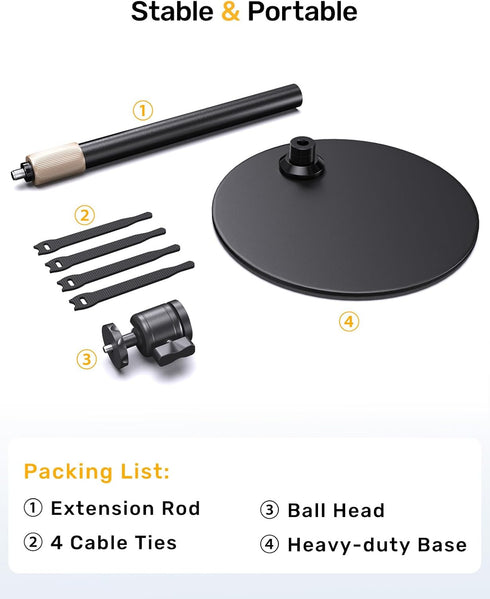 jidinung 360 C922 C930e C920S C920 C615 C960 N60 1/4" Webcam Tripod Stand for Desk Height Adjustable & Swivel Webcam