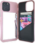 for iPhone 12 Pro Max Case, Built-in Mirror Shockproof Card Holder Cover Wallet Case for 6.7 Inch iPhone 12 Pro Max,