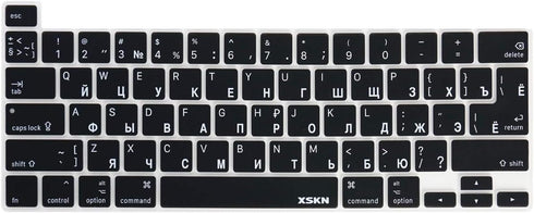 XSKN Russian Language Silicone Keyboard Cover for 2019 2020 MacBook Pro 16.2 13.3 inch with Touch Bar and Touch ID