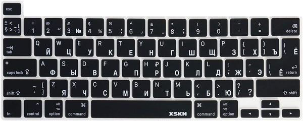 XSKN Russian Language Silicone Keyboard Cover for 2019 2020 MacBook Pro 16.2 13.3 inch with Touch Bar and Touch ID