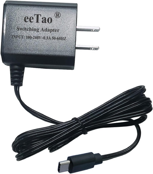 eeTao 5V USBC AC/DC Adapter Charger Compatible with ONERVA Portable Neck Massager for