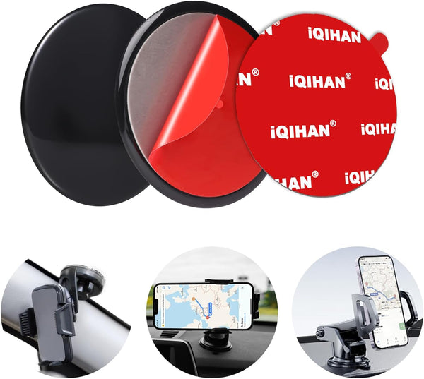 2pcs Adhesive Dashboard Pad Mounting Disk for Car Suction Cup Phone Mount Holder, 80mm Sticky Sucker Disc