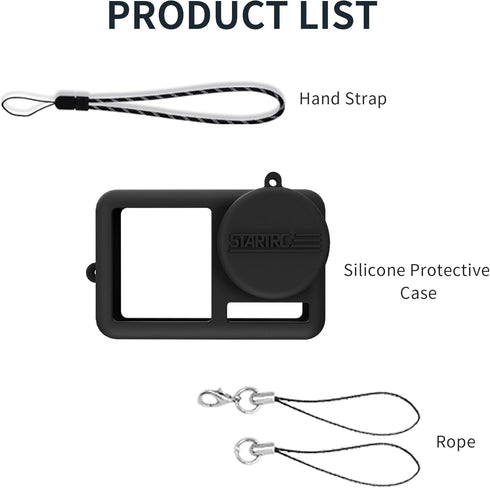 Silicone Protective Sleeve Cover for DJI Osmo Action 4/3 Camera, Lens Protector Cap with Anti-Lost Rope