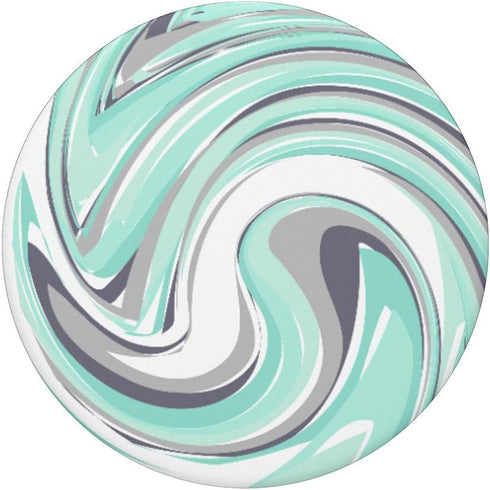 Mint Teal with White and Gray Color Swirls PopSockets PopGrip: Swappable Grip for Phones & Tablets
