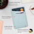 Dual Pocket Phone Card Holder - Leather Stick-On Wallet for iPhone & Android - White Blue - Perfect for Your Phone Case!
