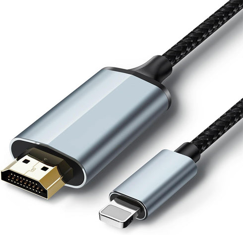 Lightning to HDMI Adapter • HDMI Cable for iPhone to TV • Compatible with iPhone 14, 13, 12, 11 with 1080P HD Display