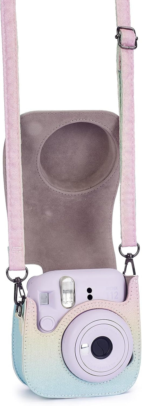 Phetium Instant Mini 12 Camera Protective Case, Compatible with Instax Mini 12 11, PU Leather Bag with Pocket and