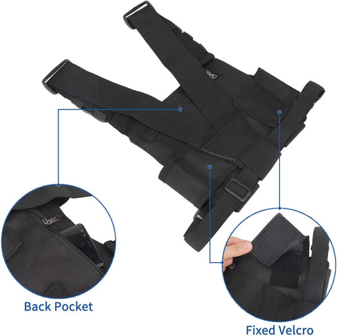 Radio Shoulder Holster Chest Harness - Universal Two Way Radio Holder with Front Pouches for Kenwood Retevis