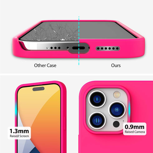 ZUSLAB Neon Pink Magnetic Silicone Case for iPhone 14 Pro, Compatible with All MagSafe Accessories & Charging