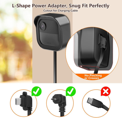 Wall Mount for Blink Outdoor Camera, Weatherproof Protective Housing with Charging Cutout for Blink Outdoor 4 & 3, 360°