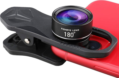 ALILUSSO 180 fisheye Lens for iPhone Samsung Google Android Smartphone,with Clip,Cell Phone Lens,anamorphic