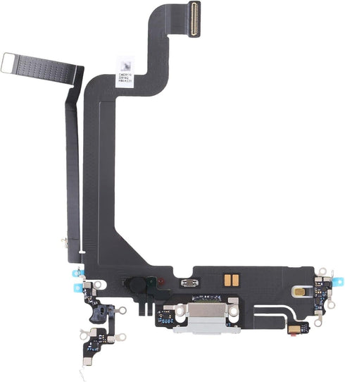 Charging Port Board Dock Connector Flex Cable Replacement for iPhone 14 Pro Max 6.7 inch (White)