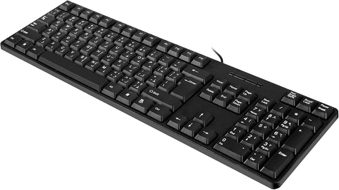MCSaite Wired Arabic/English Computer Keyboard, Full-Size 104-keys, USB Plug-and-Play, Compatible with PC, Laptop