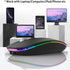 TENMOS Wireless Bluetooth Mouse, LED Slim (Bluetooth 5.1/5.0 + USB) 2.4GHz Rechargeable Silent Mouse with Type C