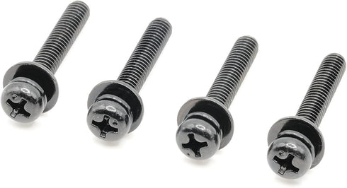 Replacement Screws, 1 Set of Metric Screws (Model RS-198456), Pan Head - Philips Drive - Black Plated (Pack of 4)