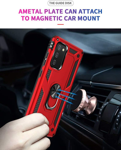 for Samsung A02S Case - with Screen Protector, Military Grade 16ft Drop Tested Cover with Magnetic Kickstand Car Mount