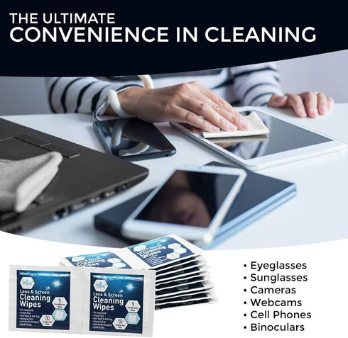 Medpride Premoistened Lens Wipes| Anti-Static, Anti-Fog, Quick-Dry & Scratch-Free| Cleaning Cloths for LED Touch Screen, iPhones, iPads, Computer Monitors, Eyeglasses, Camera Lenses, Laptop (200)