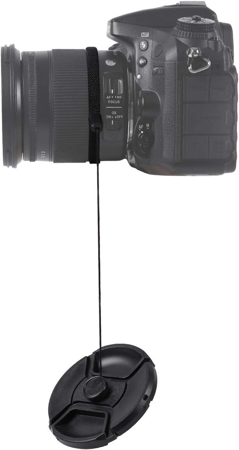 2 Pack 58mm Snap-On Center-Pinch Lens Cap, Compatible with Canon EOS Rebel T7 T6 T5 T100 4000D T8i T7i T6s T6i T5i T4i