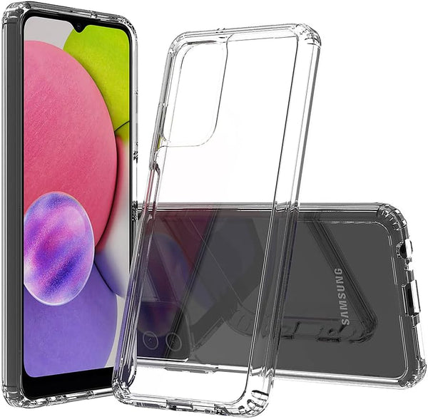Sucnakp Premium Clear Back Panel + TPU Bumper Cover for Samsung Galaxy A03S Case, US Version (YKL Clear)